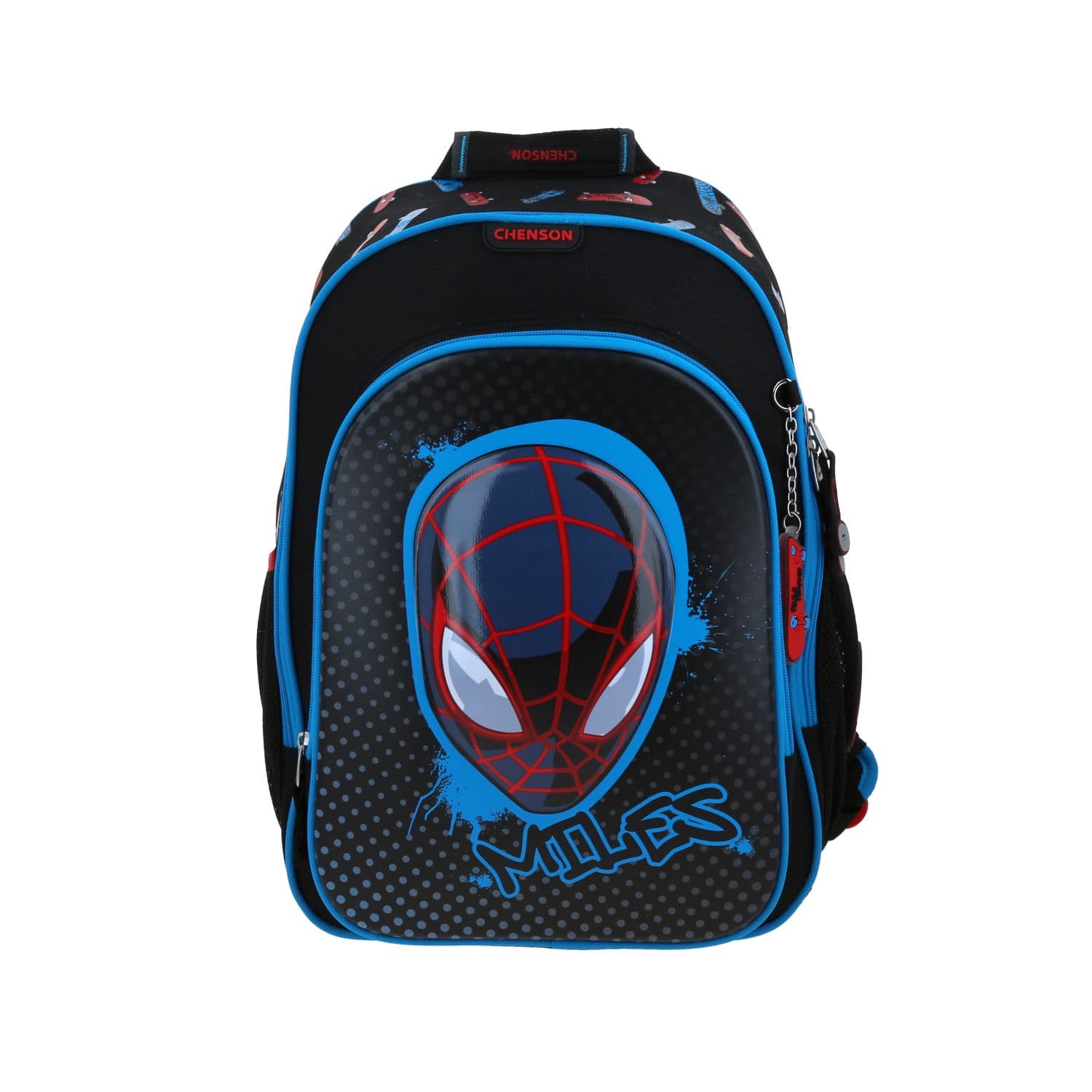 Mochila Escolar Miles Morales Negro Chenson Niño, modelo MM70841-3