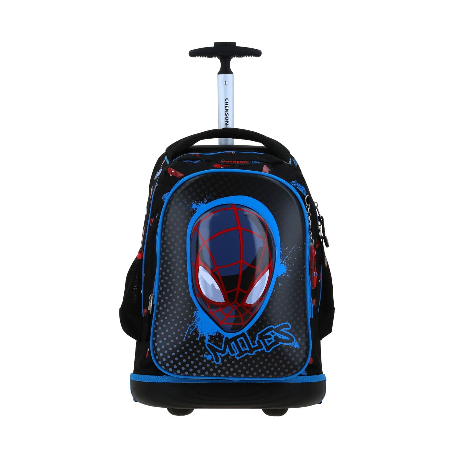 Mochila con Ruedas Miles Morales Negro Luz LED Chenson, modelo MM70844-3