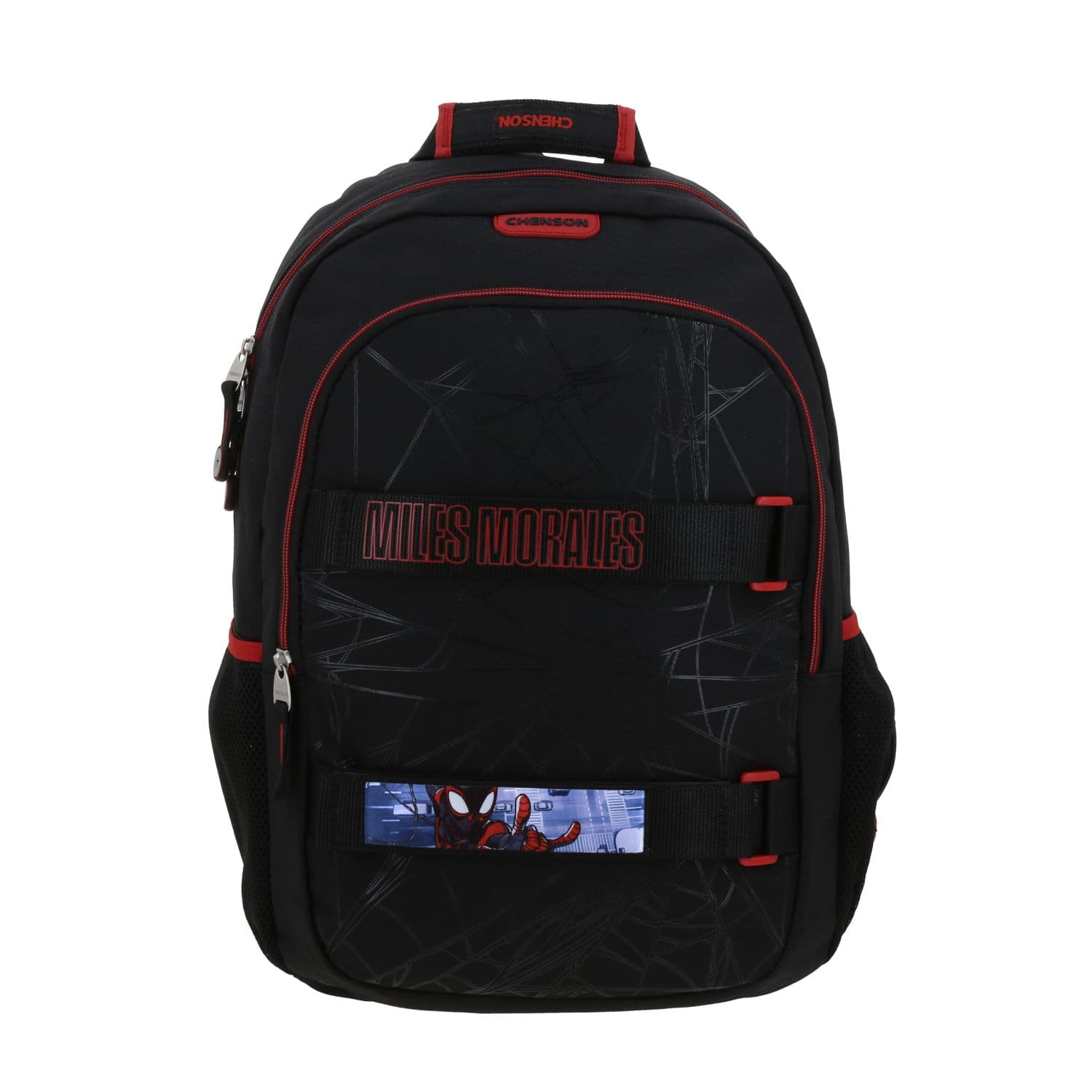 Mochila Escolar Miles Morales Negro Chenson | Compartimentos, modelo MM70869-3