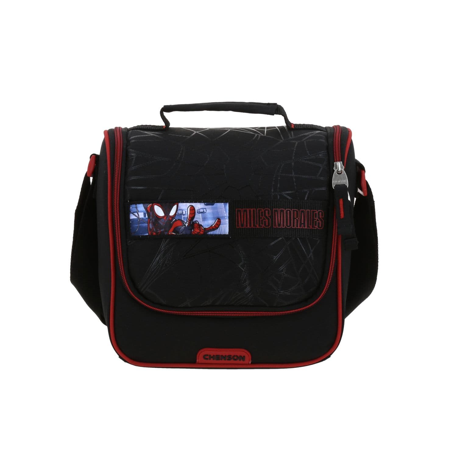 Lonchera Escolar Miles Morales Negro Térmica Chenson, modelo MM70870-3