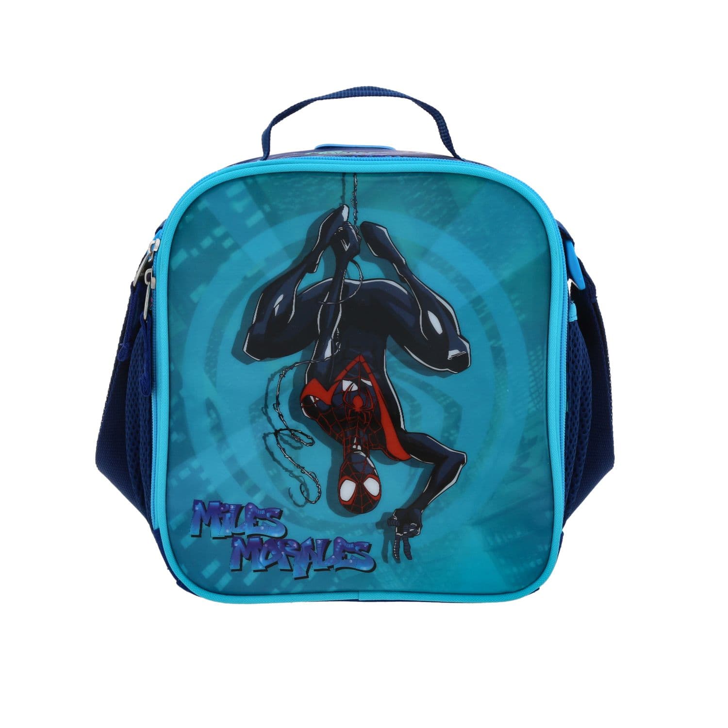 Lonchera Escolar Miles Morales Azul Térmica Chenson, modelo MM70884-9
