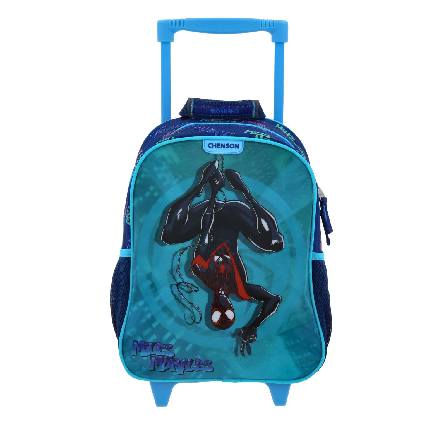 Mochila con Ruedas Miles Morales Azul Infantil Kinder, modelo MM70887-9