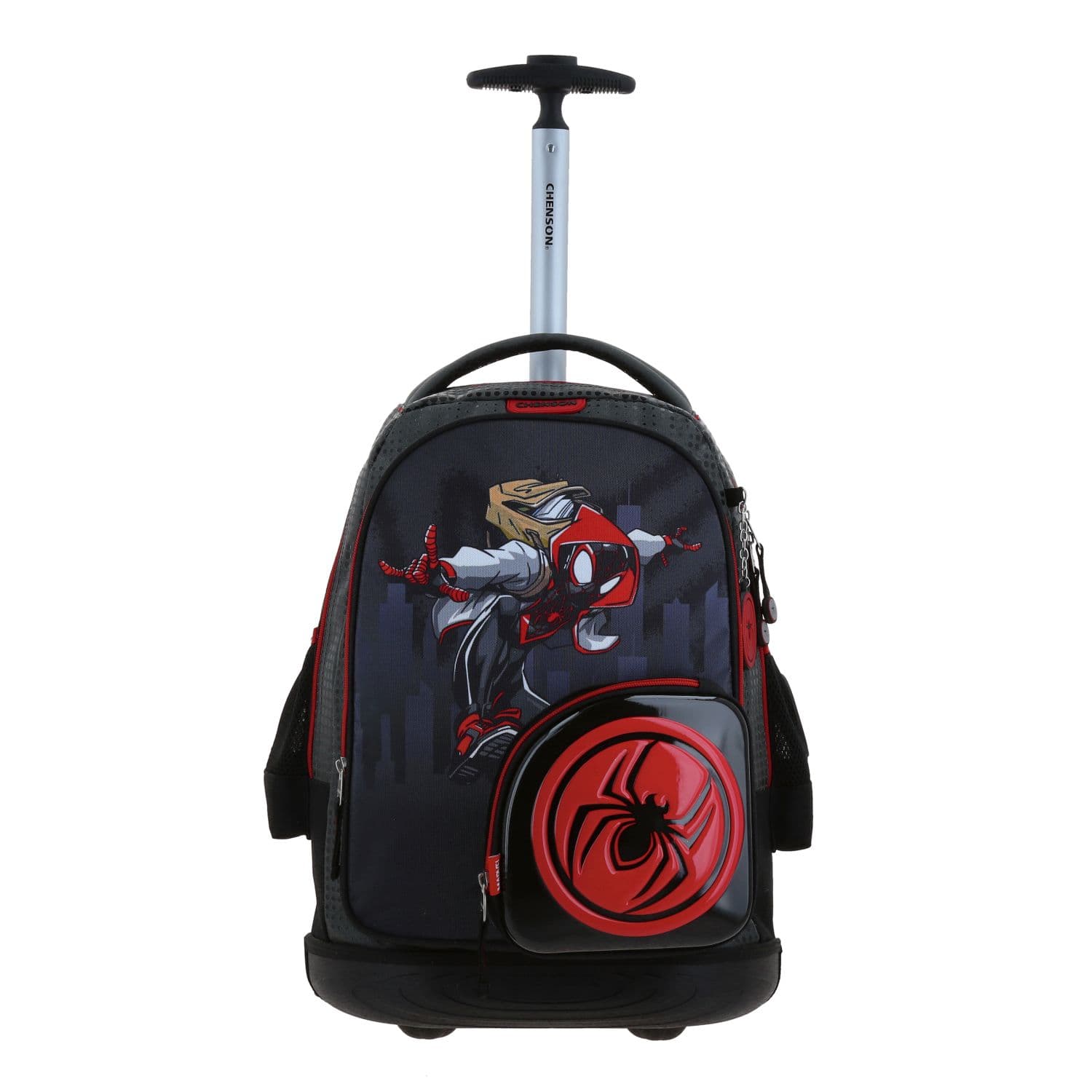 Mochila con Ruedas Miles Morales Gris Escolar Chenson, modelo MM71020-2