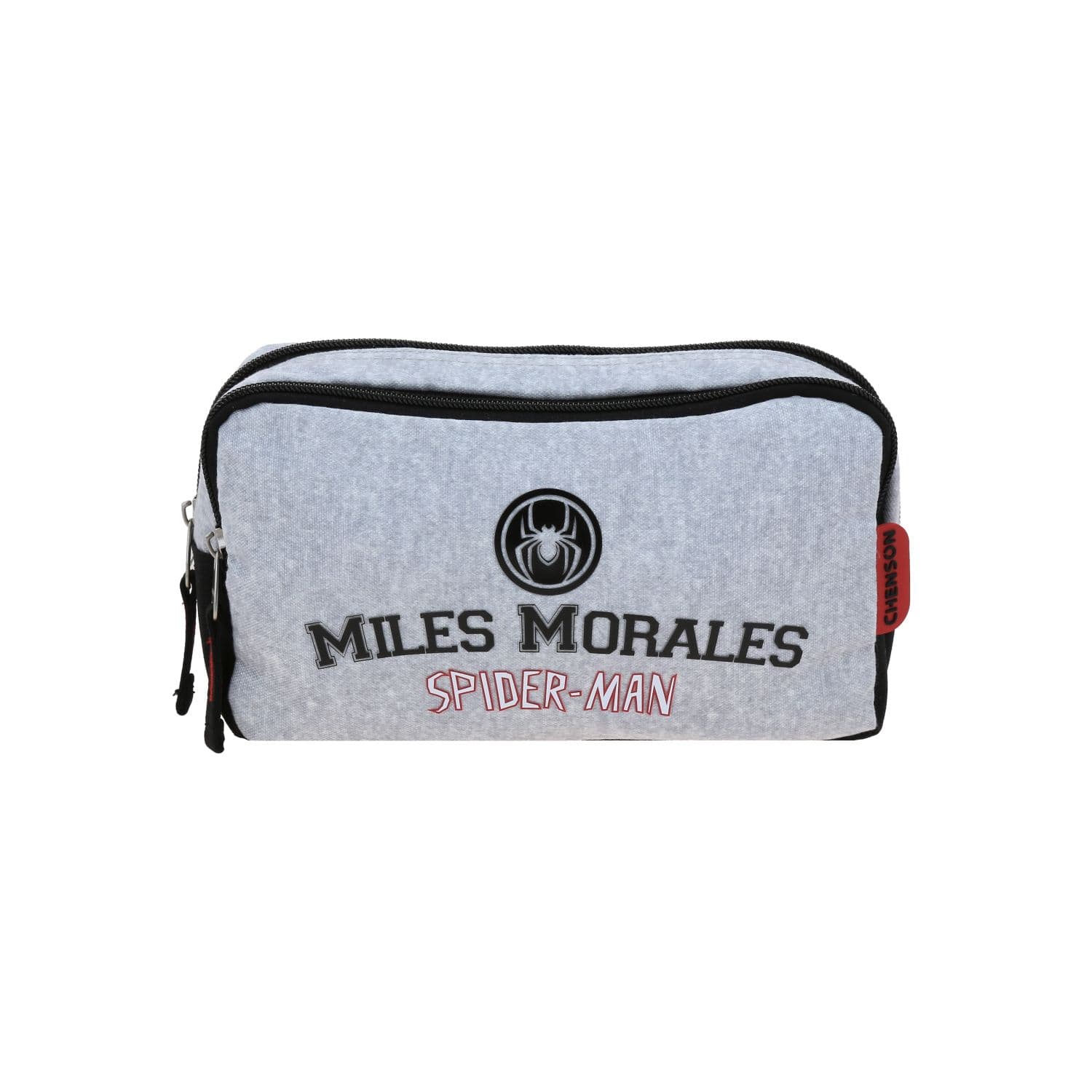 Lapicera Miles Morales Gris Escolar Infantil Chenson, modelo MM71028-2