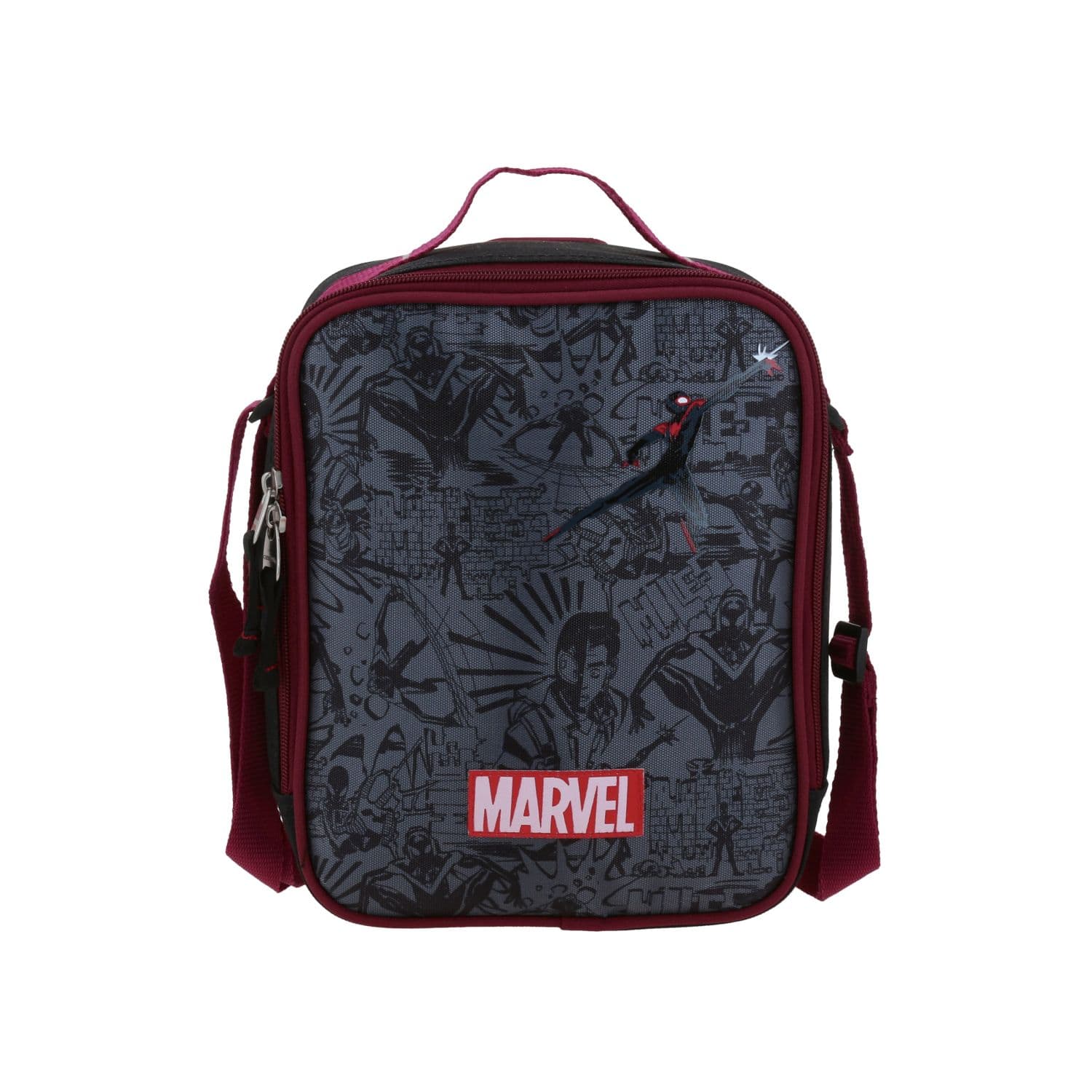 Lonchera Escolar Miles Morales Negro Térmica Chenson, modelo MM71030-3