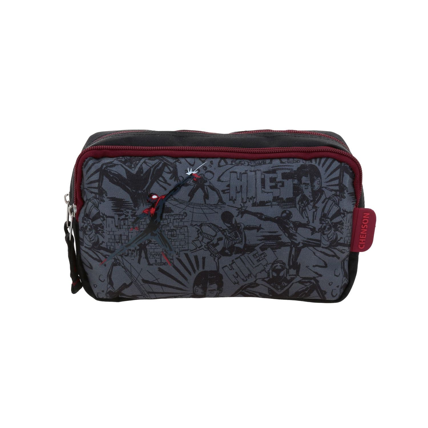 Lapicera Miles Morales Negro Estuche Escolar Infantil Chenson, modelo MM71031-3