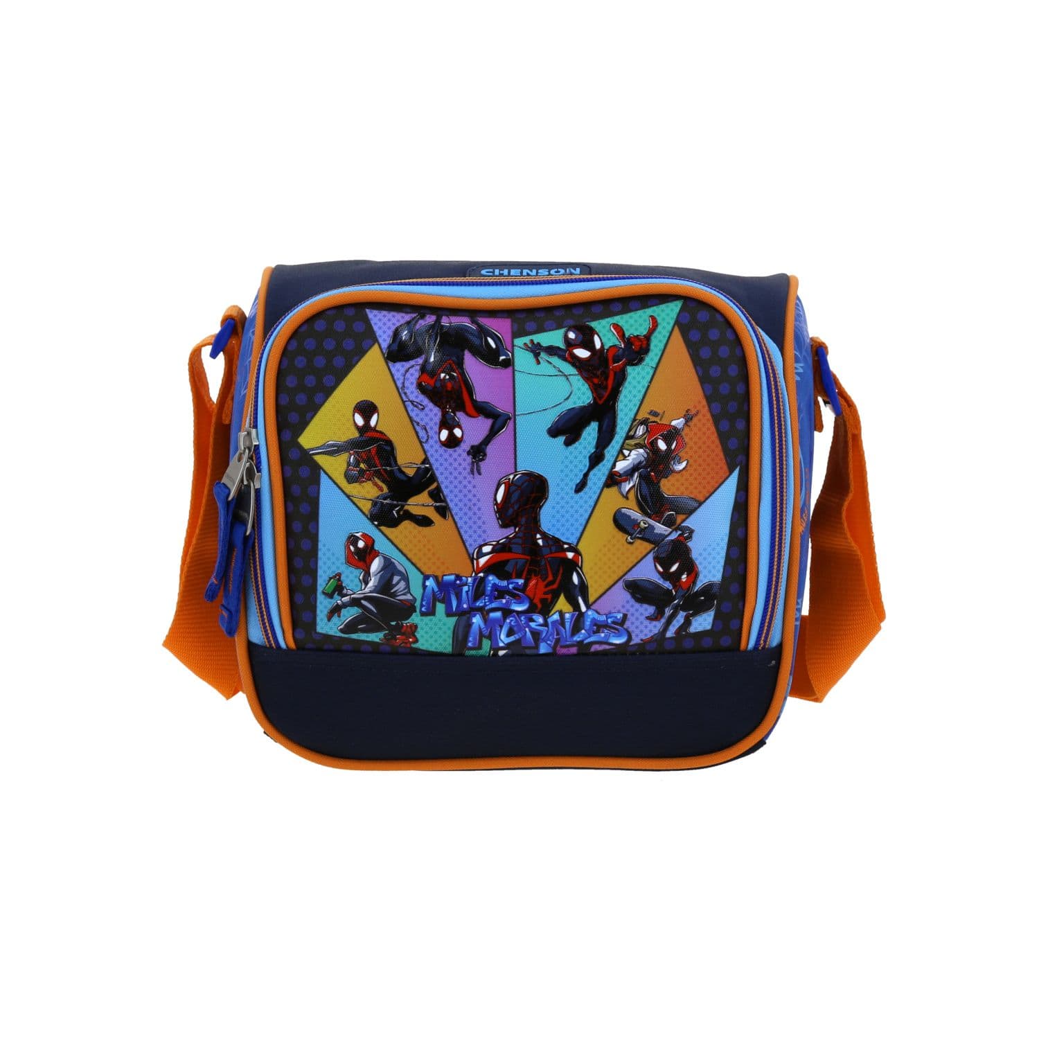 Lonchera Escolar Miles Morales Azul Térmica Chenson, modelo MM71061-9