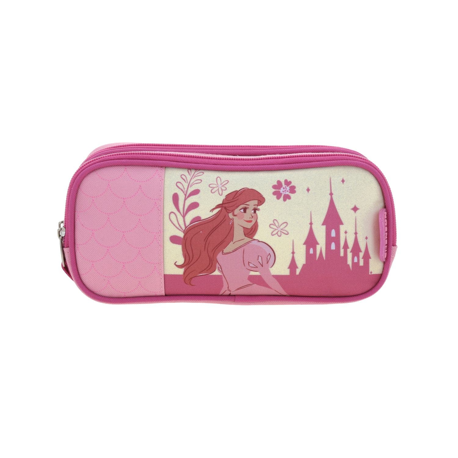 Lapicera escolar para niña Princesas by Chenson color rosa con doble compartimento, modelo PR70194-P