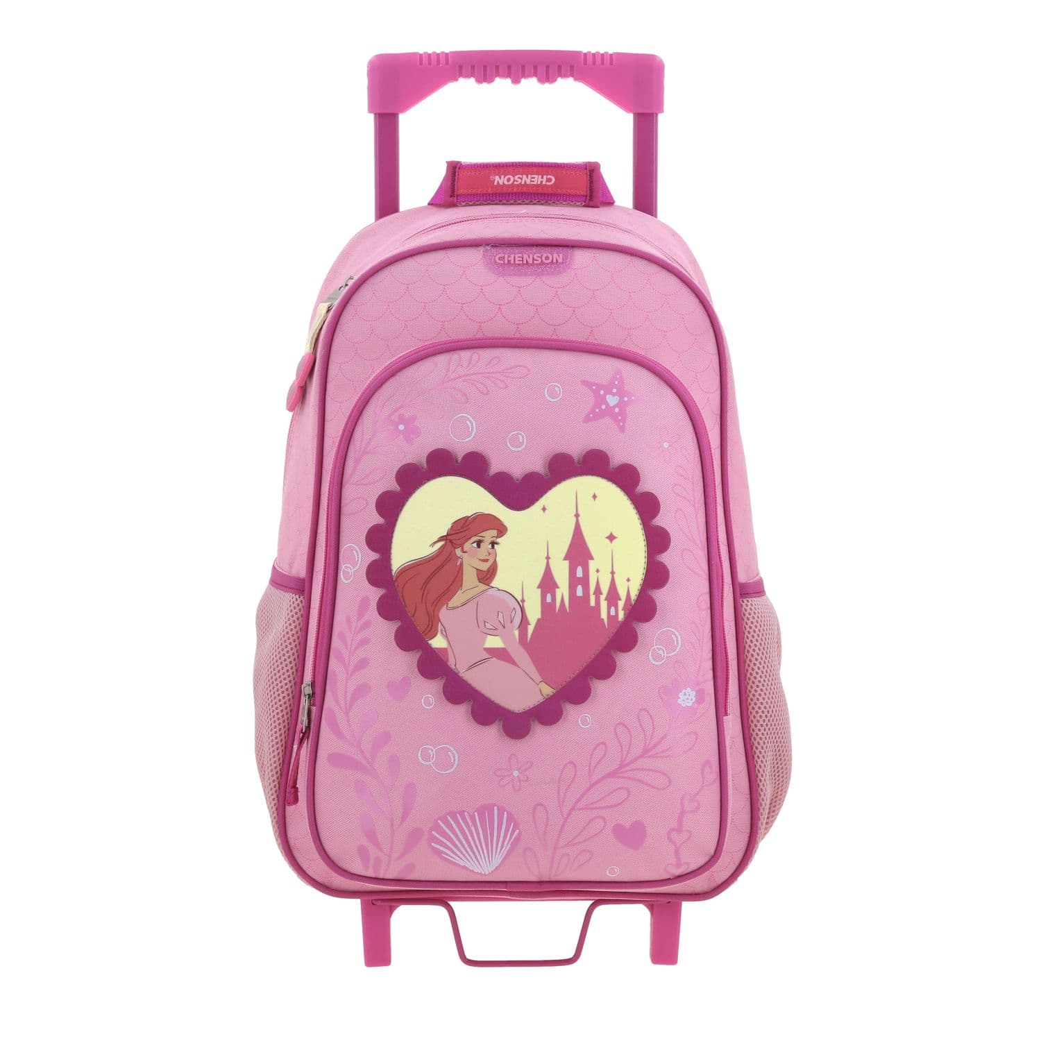 Mochila con Ruedas Princesas by Chenson Rosa para Niña - Diversión y Durabilidad, modelo PR70196-P
