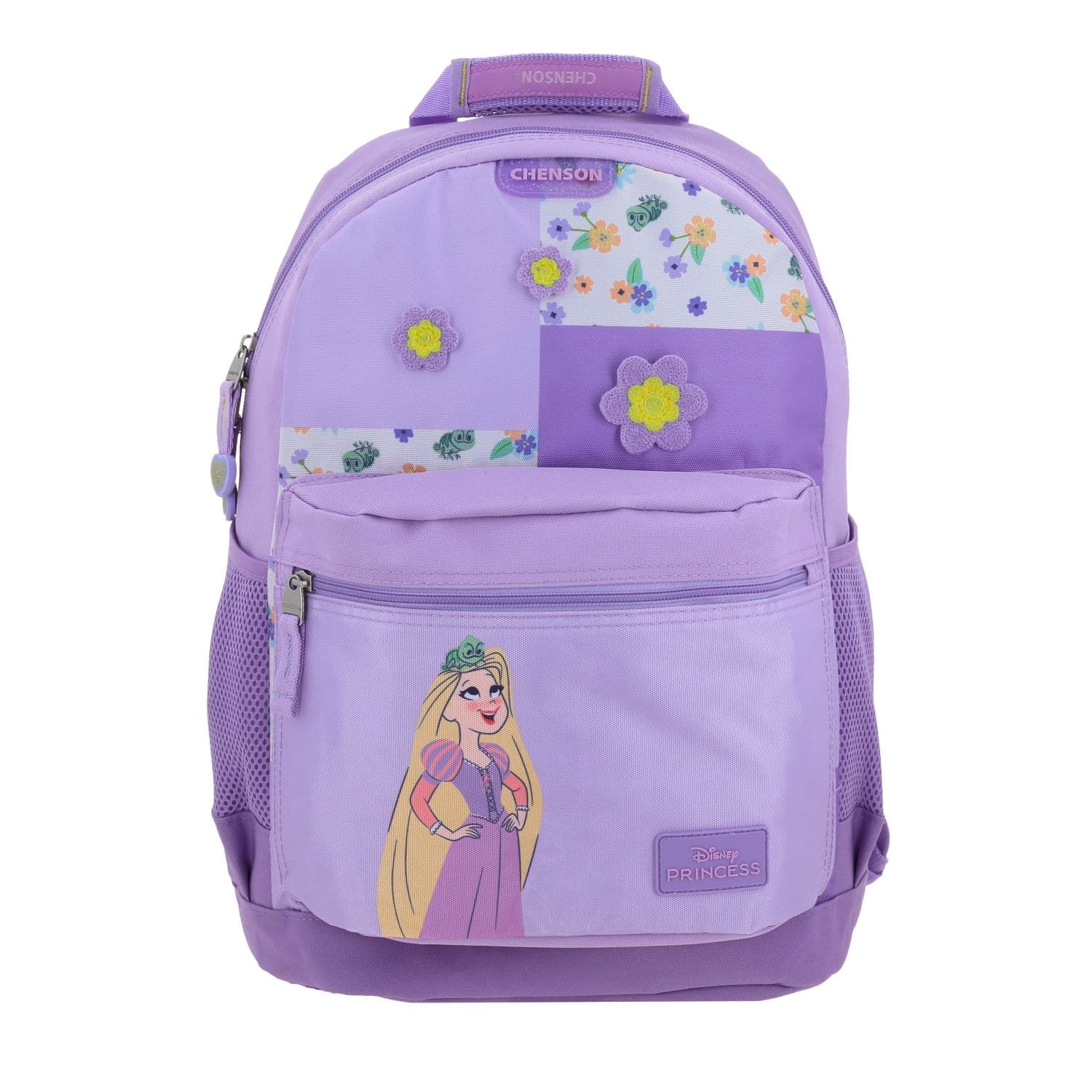 Mochila escolar para niña Princesas by Chenson violeta con cierre seguro, modelo PR70527-V