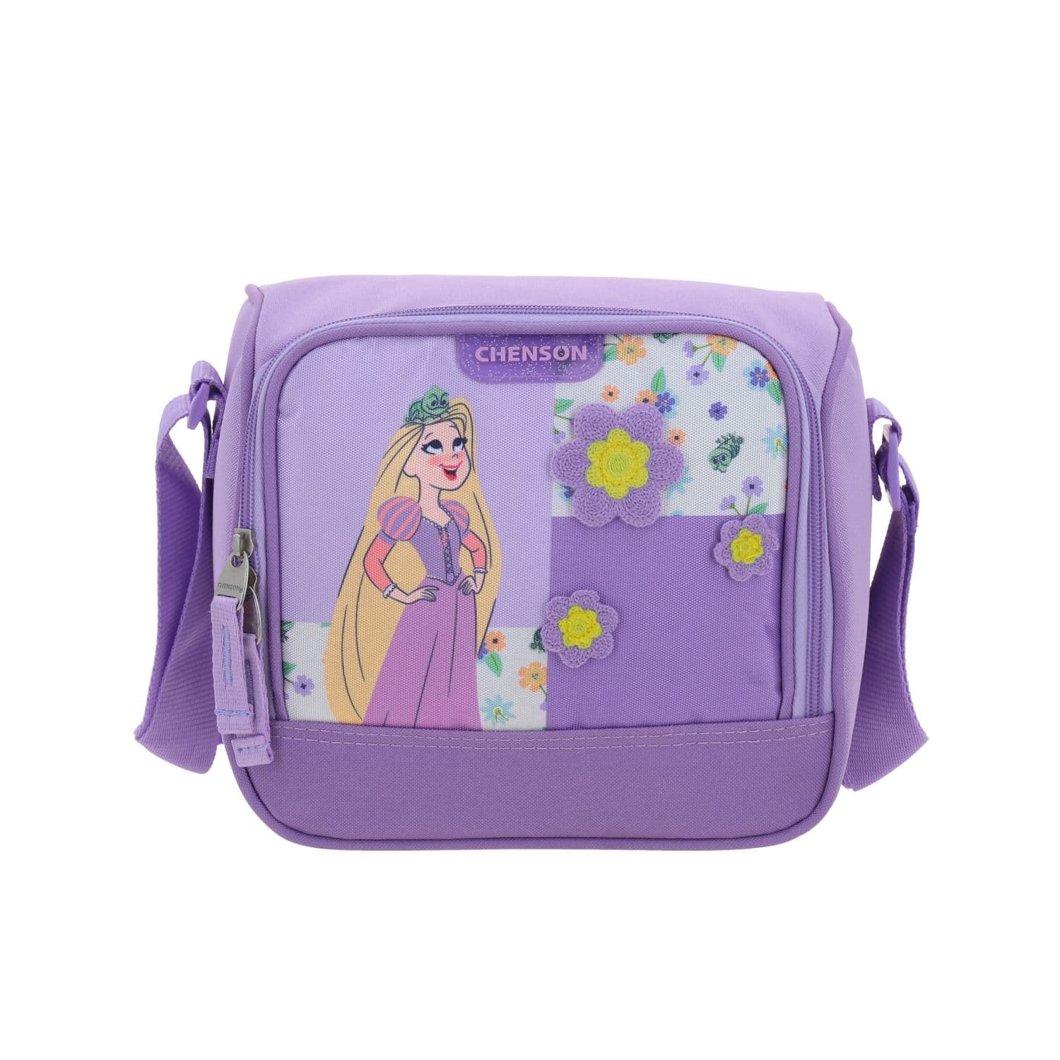 Lonchera escolar Princesas by Chenson Violeta con forro térmico, modelo PR70528-V