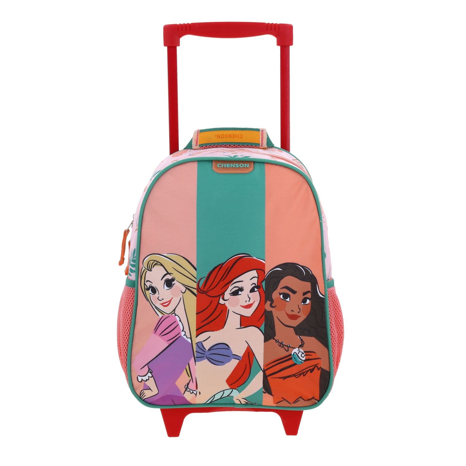 Mochila con Ruedas Princesas by Chenson Naranja para Niña Diversión y Seguridad, modelo PR70689-O