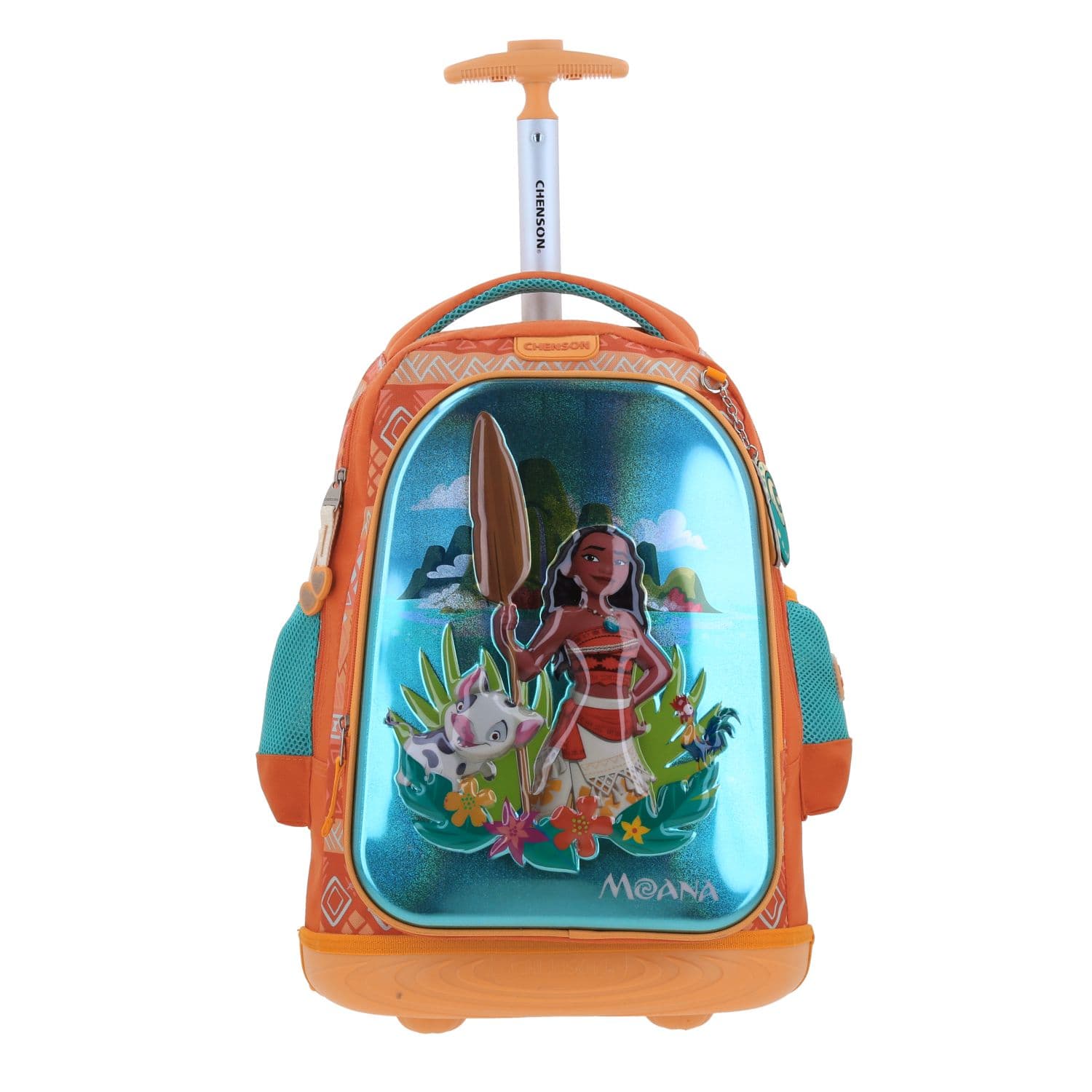 Mochila con Ruedas Princesas by Chenson Naranja para Niña - Diversión y Seguridad, modelo PR70749-O