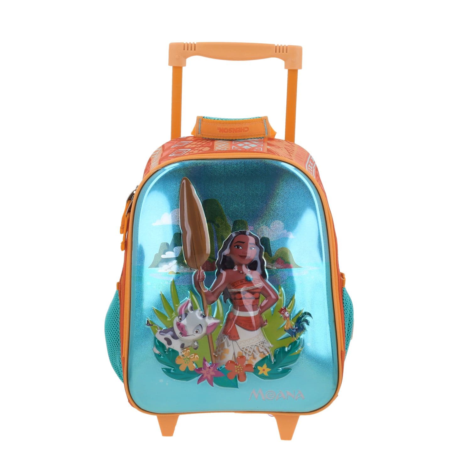 Mochila con Ruedas Princesas by Chenson Naranja para Niña - Diversión y Durabilidad, modelo PR70750-O