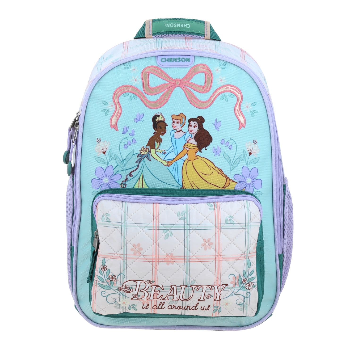 Mochila Escolar Princesas by Chenson Verde - Resistente, modelo PR70786-G