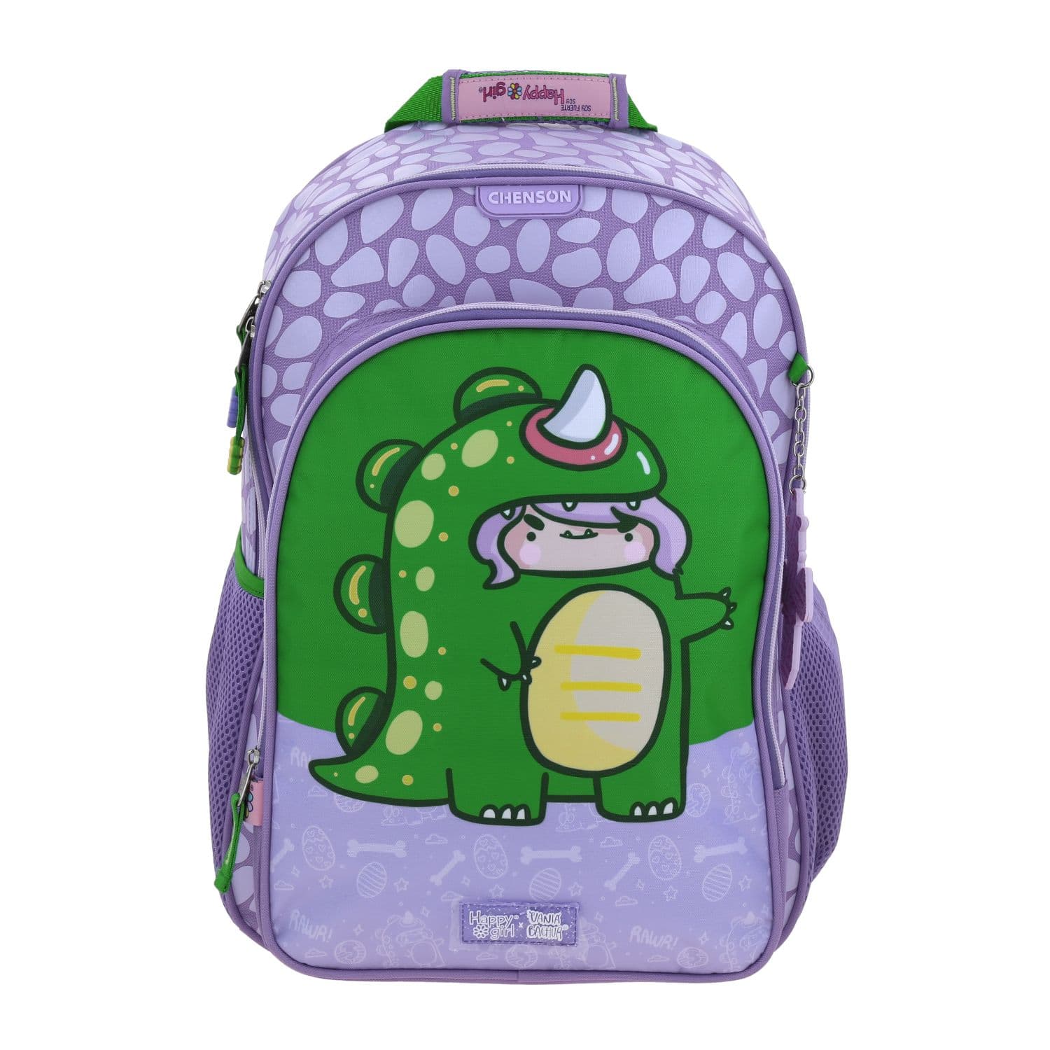 Mochila escolar para niña Vania Bachur Violeta con capucha integrada, modelo VB70701-V