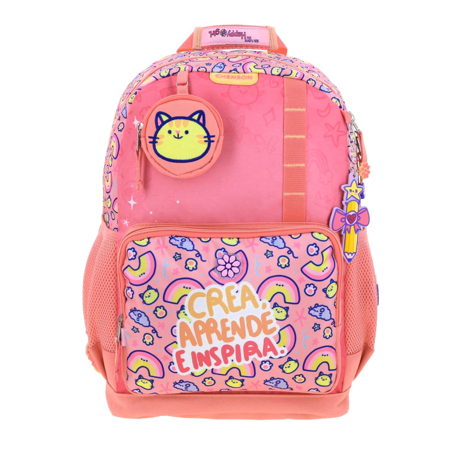 Mochila Escolar Vania Bachur Naranja - Resistente y Colorida, modelo VB70811-O